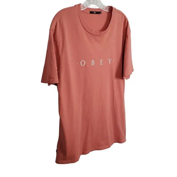 Obey Size L Shirt Tee T-Shirt Pullover Short Sleeve Graphic Logo Tag 100% Cotton - Picture 1 of 7